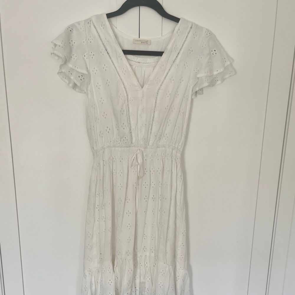 Elegant White Eyelet Dress